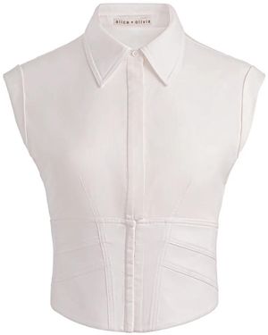 Alice + Olivia Kim Panelled Corset Top - White