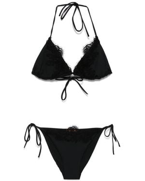 Ermanno Scervino レーストリム ビキニ - ブラック