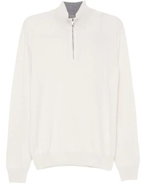 Corneliani Jersey Con Media Cremallera - Blanco