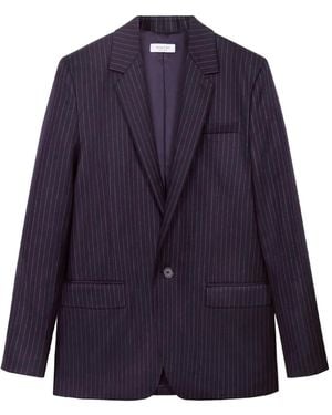 Sporty & Rich Pinstripe Tailored Blazer - Blue