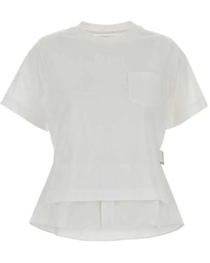 Sacai Belted Peplum T-Shirt - White