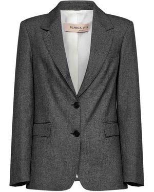 Blanca Vita Single-Breasted Single-Breasted Blazer - Gray
