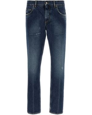 Dolce & Gabbana Logo-Plaque Jeans - Blue