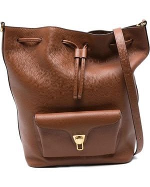 Coccinelle Medium Beat Generation Drawstring Bucket Bag - Brown