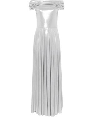Norma Kamali Off-Shoulder Pleated Dress - White