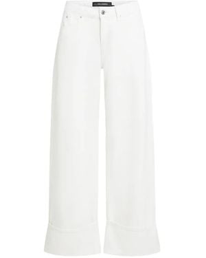 KARL LAGERFELD Belt-Loop Pocket Trousers - White
