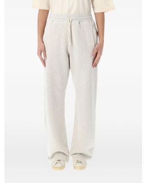Golden Goose Mélange-Effect Drawstring-Waist Track Trousers - White