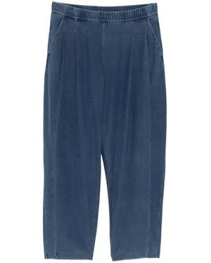 CROQUIS Tapered Drawstring Knit Trousers - Blue