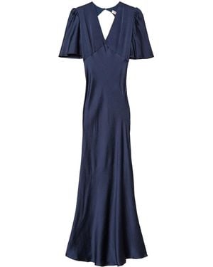 Twinset Hammered Satin Maxi Dress - Blue