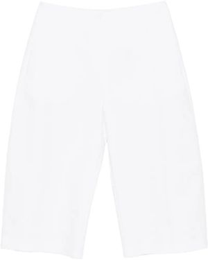 Amomento Pantalones Con Bolsillos Con Ribete - Blanco