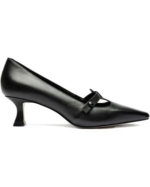 Sarah Chofakian 45Mm Button-Detail Pointed-Toe Court Shoes - Black