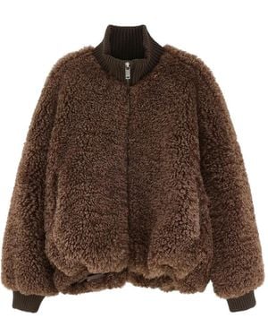 Bellerose Fleece Zip-Up Jacket - Brown