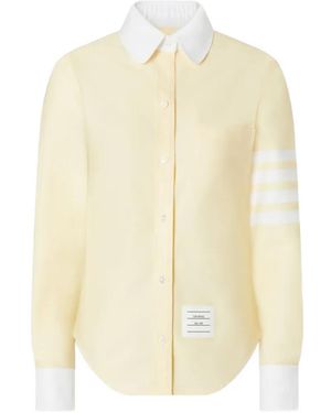 Thom Browne Camicia Oxford Con Dettaglio A 4 Righe - Bianco