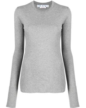 Off-White c/o Virgil Abloh Diag-Print Long-Sleeve T-Shirt - Grey