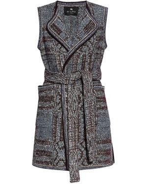 Etro Vest With Waist Belt - Grey