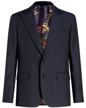 Etro Peak-Lapel Single-Breasted Blazer - Blue
