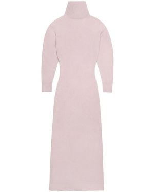Ami Paris Elbow-Patch Knitted Maxi Dress - Pink