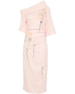 BERNADETTE Bowery Floral-Embroidered Dress - Pink