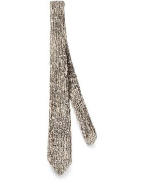 Brunello Cucinelli Krawatte Mit Schimmernder Craquelé-Stickerei Aus Mohair Und Wolle - Weiß