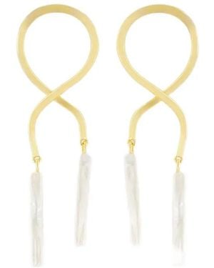 Lizzie Fortunato Twisted-Design Earrings - White