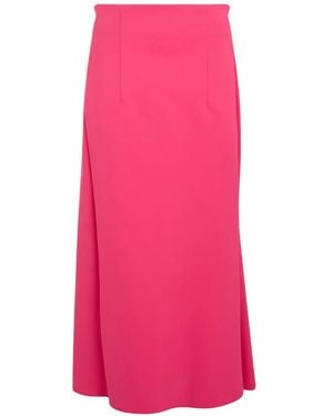 Philosophy Di Lorenzo Serafini High-Waisted Flared Midi Skirt - Pink
