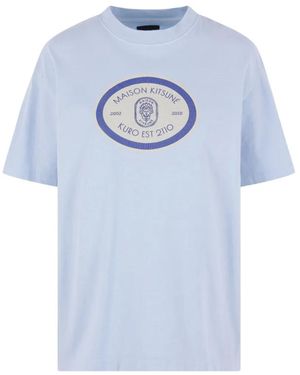 Maison Kitsuné X Kuro Gran Logo-Print T-Shirt - Blue