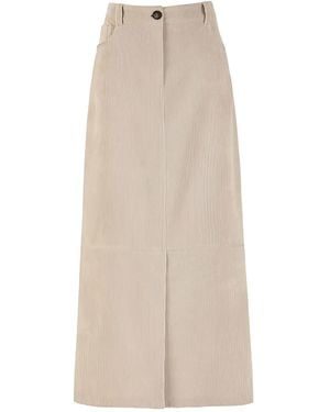 D.exterior Corduroy Skirt - Natural