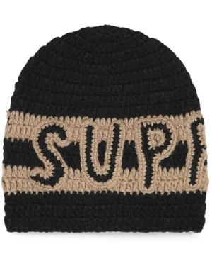 Supreme Crochet Beanie Hat - Black