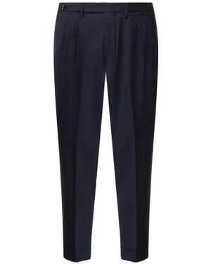 Michael Coal Pleated-Detail Tailored Pants - Blue