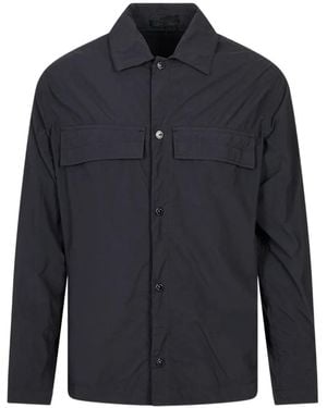 Stone Island 1200044 Nylon Smerigliato_S.I. Ghost Shirt Jacket - Blue