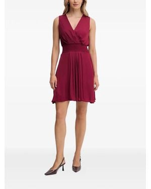 Morgan Wrap-Design Mini Dress - Red