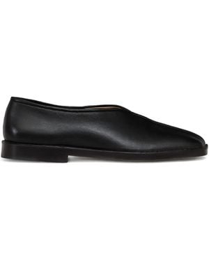 Lemaire Piped Square-Toe Loafers - Black