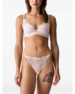 Chantelle Floral-Embroidered Underwired Bras - Pink