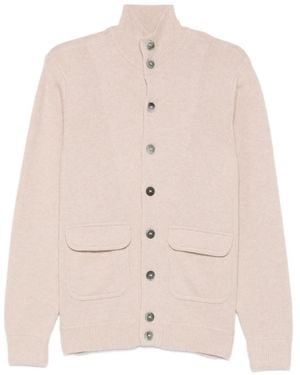 Della Ciana Geknöpfter Cardigan mit Klappentasche - Pink