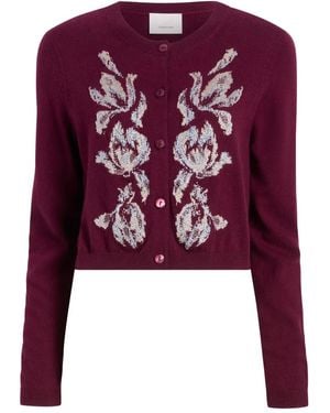 Cinq À Sept Isolde Embellished Cardigan - Red