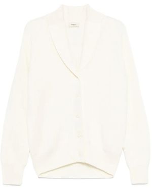 Barena Ribbed Shawl-Collar Cardigan - White