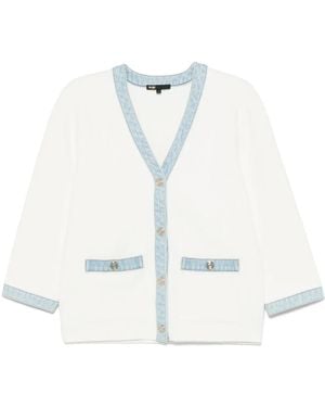 Maje Cardigan Aus Bouclé - Weiß