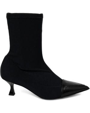 Love Moschino Pointed-Toe Heeled Boots - Black