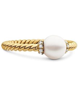 David Yurman 18Kt Petite Solari Station Pearl And Diamond Ring (2.3Mm) - Metallic