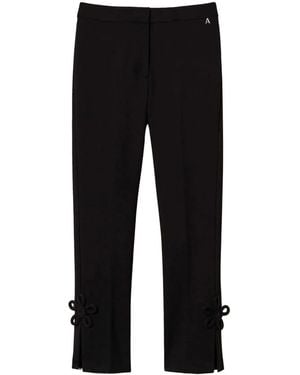 Twinset Floral-Appliqué Trousers - Black