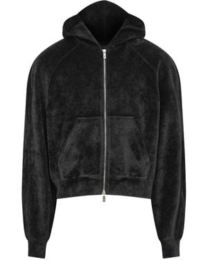 Louis-Gabriel Nouchi Velour Hooded Sweatshirt - Black