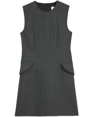 Jil Sander Lace-Trim Pocket Mini Dress - Grey