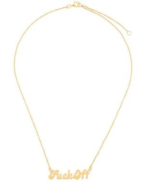 True Rocks F Quote Chain Necklace - White