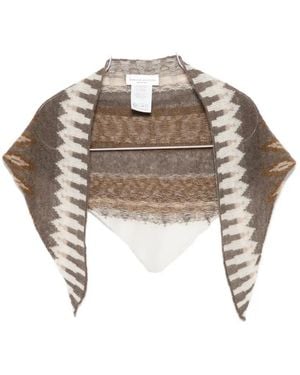 Roberto Collina Jacquard-Knit Triangular Scarf - Metallic