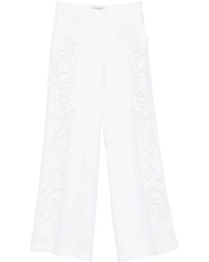 ERMANNO FIRENZE Broderie-Anglaise Pants - White