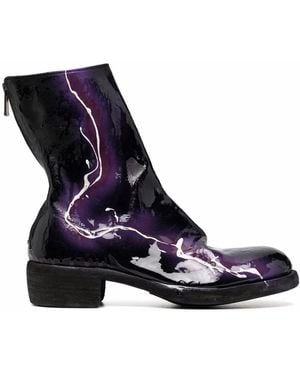 Guidi High-Shine Finish Ankle Boots - Blue