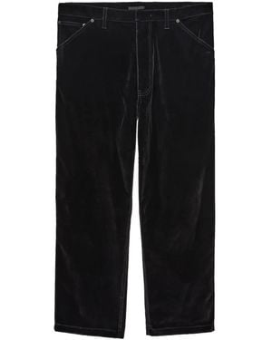 Prada Velvet-Finish Trousers - Black