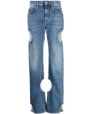 Off-White c/o Virgil Abloh Meteor Hole-detail Jeans - Blue