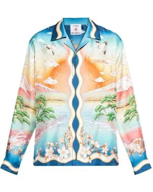 CASABLANCA Silk Shirt - ブルー