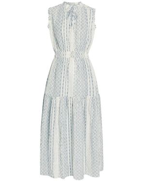 Rails Striped Eyelet-Embroidered Dress - White